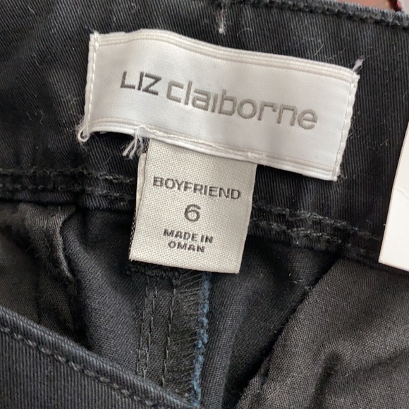Liz Claiborne Boyfriend Skinny Leg Pant Black New - Picture 4 of 5